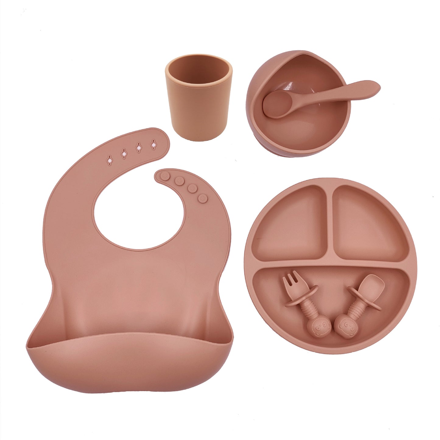 ️ Set Repas Bébé en Silicone – Complet, Sain & Facile à Nettoyer