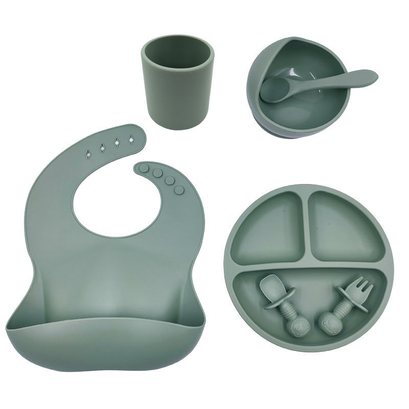 ️ Set Repas Bébé en Silicone – Complet, Sain & Facile à Nettoyer